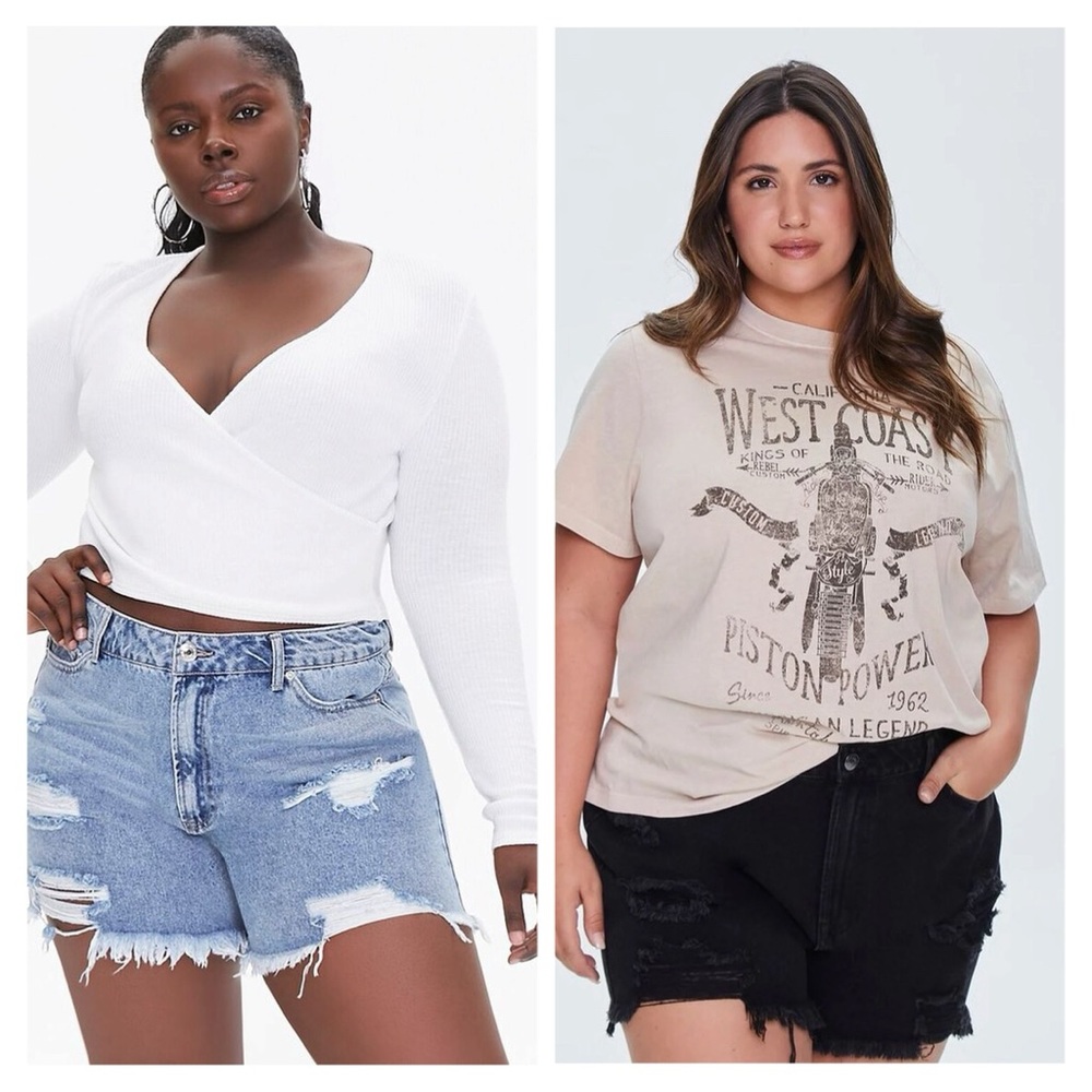 2 Pair of Forever 21 Denim Mom Shorts